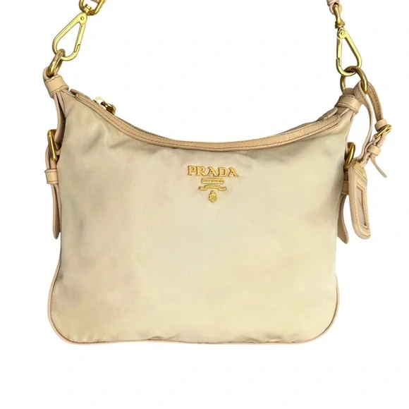 PRADA Tessuto Nylon Crossbody Beige Shoulder Bag - Picture 6 of 16
